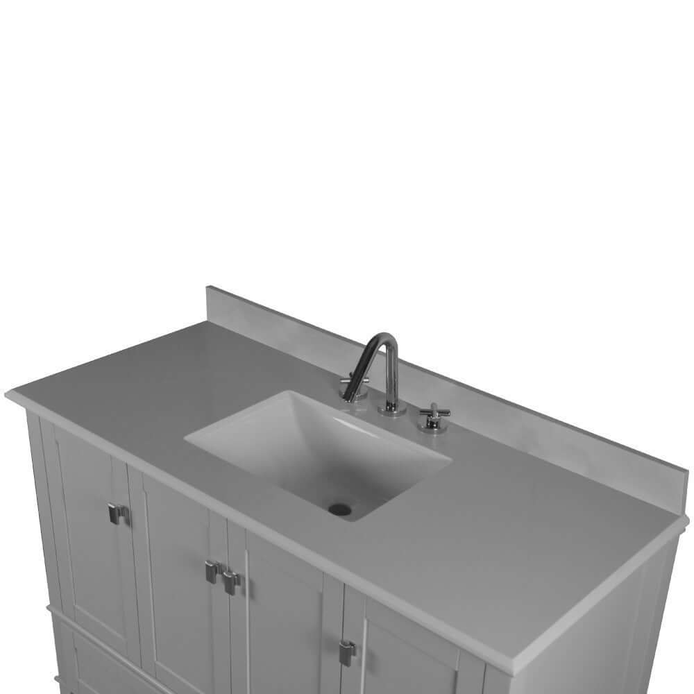 49" Single Vanity In L/Gray With Quartz Top - 800631-49S-LG