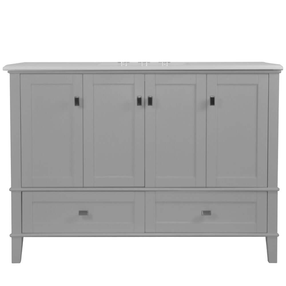 49" Single Vanity In L/Gray With Quartz Top - 800631-49S-LG