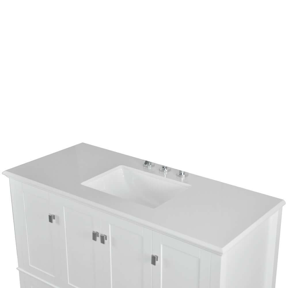 49" Single Vanity In White With Quartz Top - 800631-49S-WH