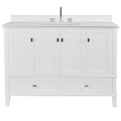 49" Single Vanity In White With Quartz Top - 800631-49S-WH