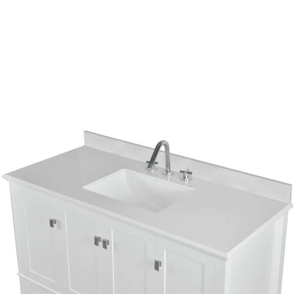 49" Single Vanity In White With Quartz Top - 800631-49S-WH