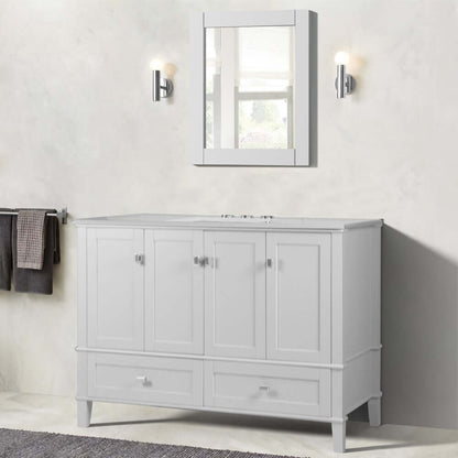 49" Single Vanity In White With Quartz Top - 800631-49S-WH