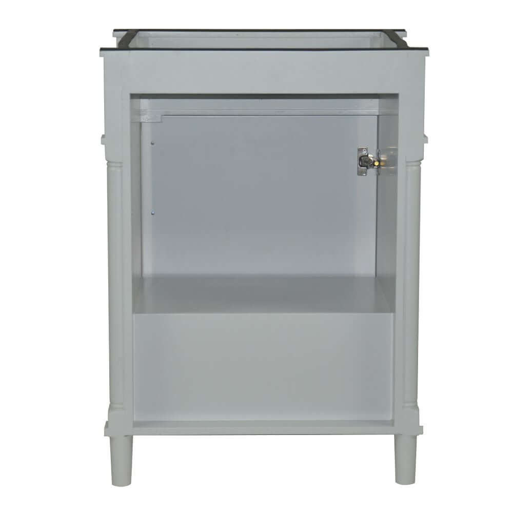 24" Single Vanity In L/Gray With White Carrra Marble Top - 800632-24BL-LG