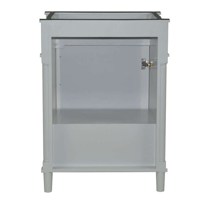 24" Single Vanity In L/Gray With White Carrra Marble Top - 800632-24BL-LG