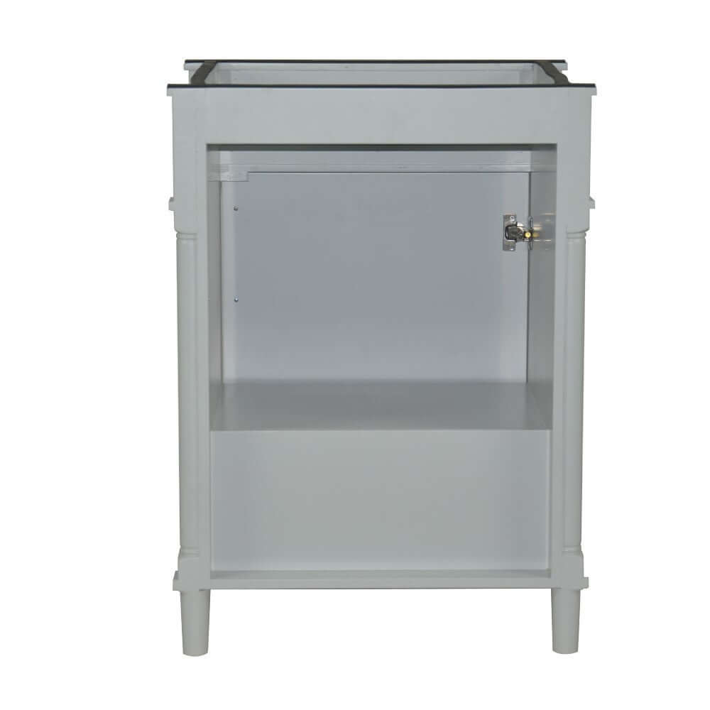 24" Single Vanity In L/Gray With White Carrra Marble Top - 800632-24BN-LG