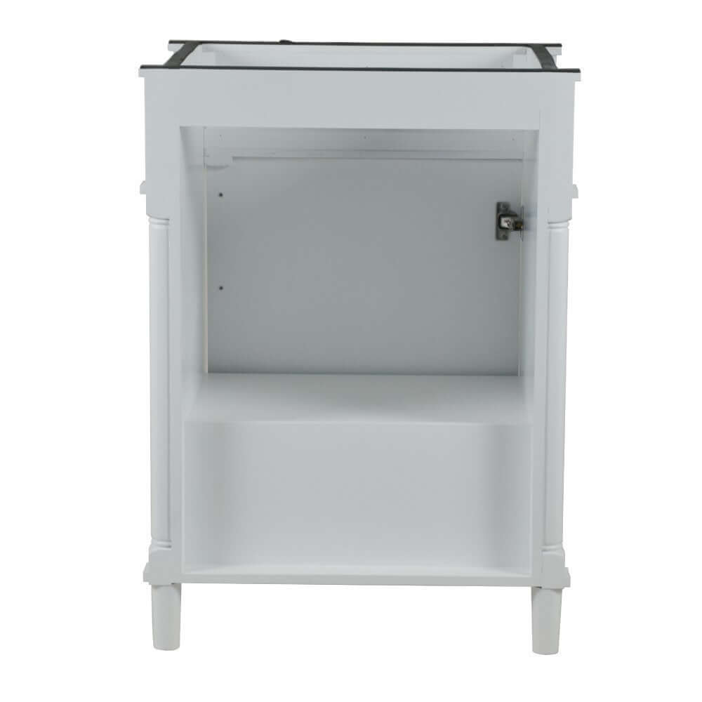 24" Single Vanity In White With White Carrra Marble Top - 800632-24BN-WH