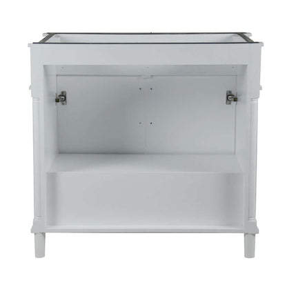 36" Single Vanity In White With White Carrra Marble Top - 800632-36GD-WH