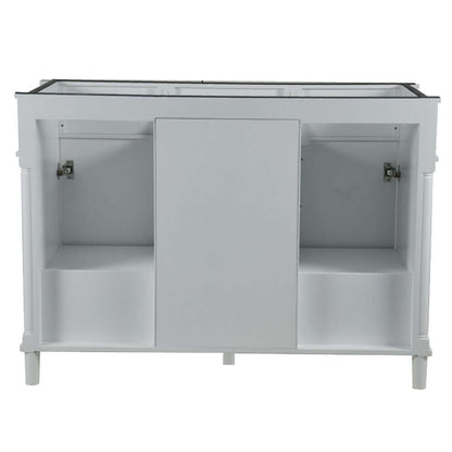 48" Double Vanity In White With White Carrra Marble Top - 800632-48DBL-WH