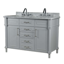 Load image into Gallery viewer, 48&quot; Double Vanity In L/Gray With White Carrra Marble Top - 800632-48DBN-LG