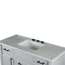 Load image into Gallery viewer, 48&quot; Single Vanity In L/Gray With White Carrra Marble Top - 800632-48SBL-LG