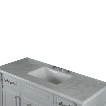 48" Single Vanity In L/Gray With White Carrra Marble Top - 800632-48SBN-LG