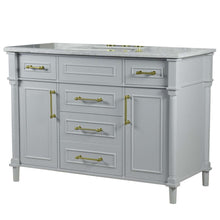 Load image into Gallery viewer, 48&quot; Single Vanity In L/Gray With White Carrra Marble Top - 800632-48SGD-LG
