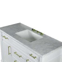 Load image into Gallery viewer, 48&quot; Single Vanity In White With White Carrra Marble Top - 800632-48SGD-WH