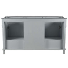 Load image into Gallery viewer, 60&quot; Double Vanity In L/Gray With White Carrra Marble Top - 800632-60DBL-LG