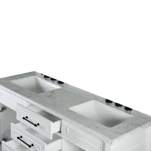 60" Double Vanity In White With White Carrra Marble Top - 800632-60DBL-WH