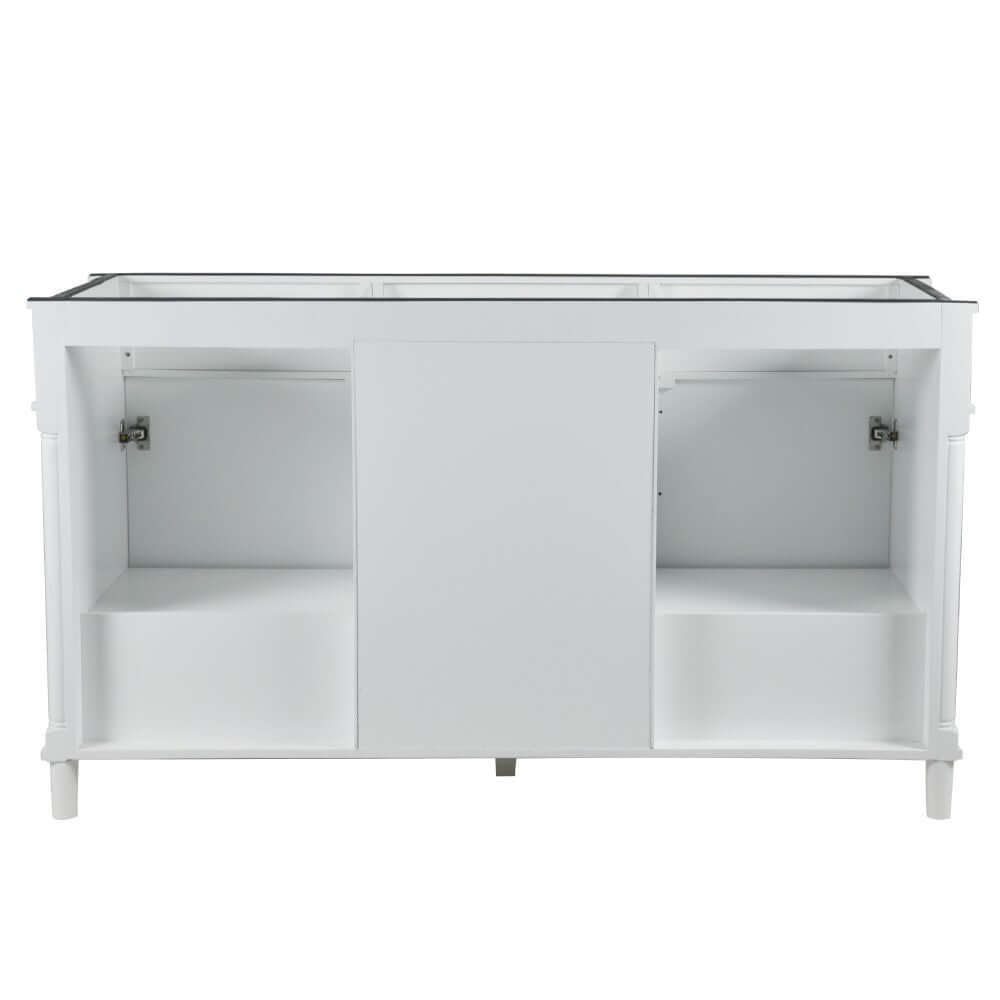 60" Double Vanity In White With White Carrra Marble Top - 800632-60DBL-WH