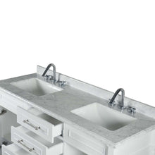 Load image into Gallery viewer, 60&quot; Double Vanity In White With White Carrra Marble Top - 800632-60DBN-WH