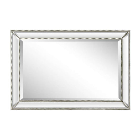 24 in. Rectangle Silver Beaded Frame Mirror - 802032-M