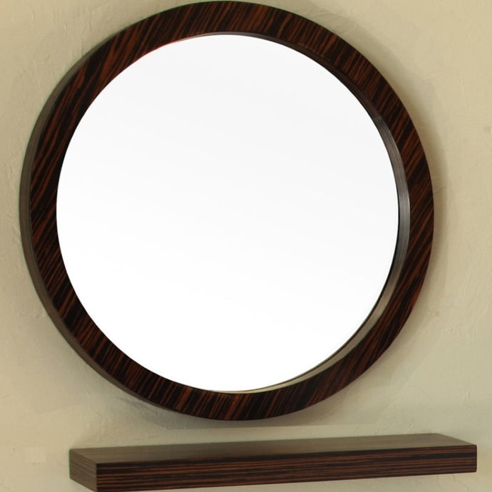 21.7 in Round mirror-wood-Ebony-Zebra - 804338-MIRROR