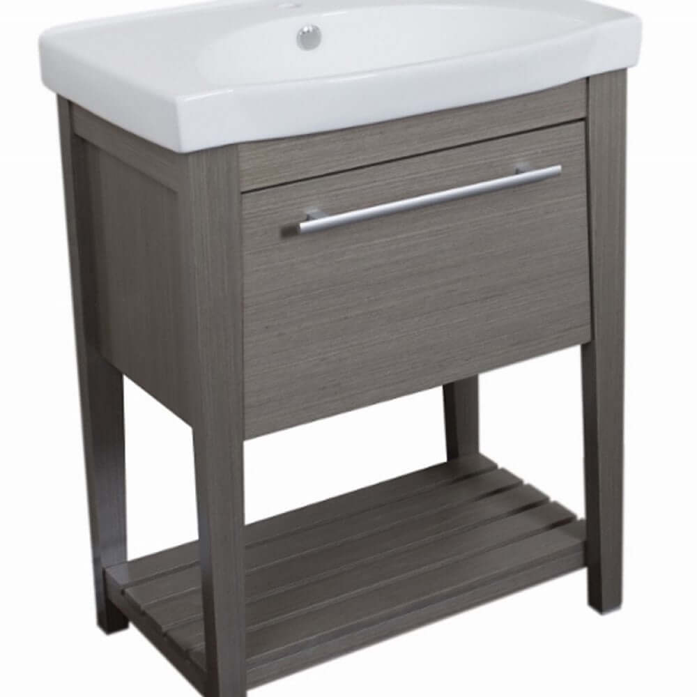 27.5 in Single sink vanity-Wood-Gray - 804353-GY