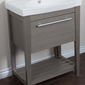27.5 in Single sink vanity-Wood-Gray - 804353-GY