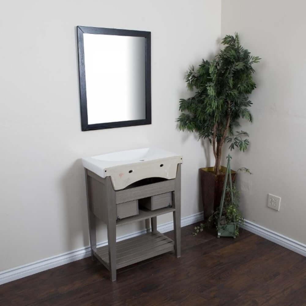 27.5 in Single sink vanity-Wood-Gray - 804353-GY