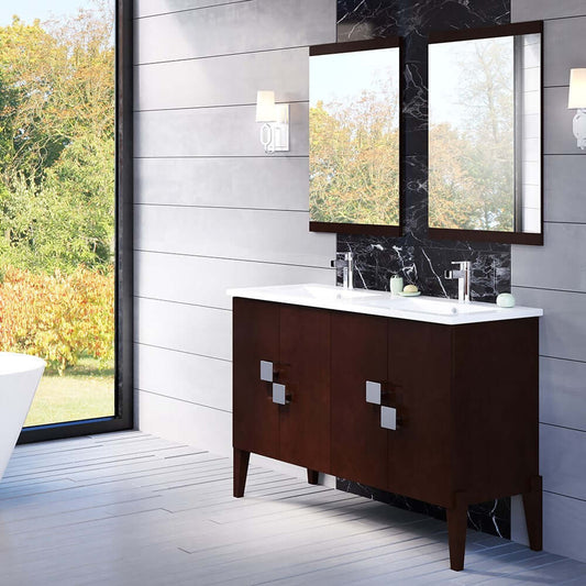 48 in Double sink vanity-wood walnut - 804366-D-W