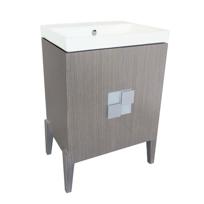 25 in Single sink vanity-Wood-Gray - 804366-GY