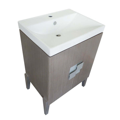 25 in Single sink vanity-Wood-Gray - 804366-GY