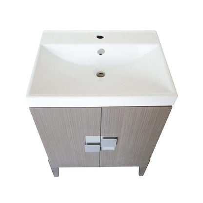 25 in Single sink vanity-Wood-Gray - 804366-GY