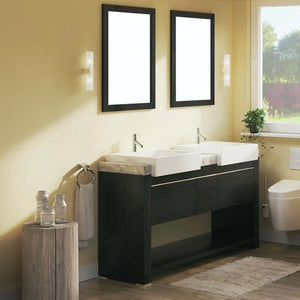 57.75 in Double sink vanity-Wood-black - 804375A-BL