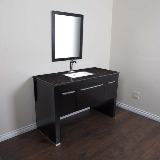 55.3 in Single sink vanity-Black-Tan Brown - 804380-R-BL-TB