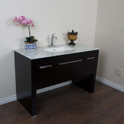 55.3 in Single sink vanity-Black - White Marble - 804380-R-BL-WH