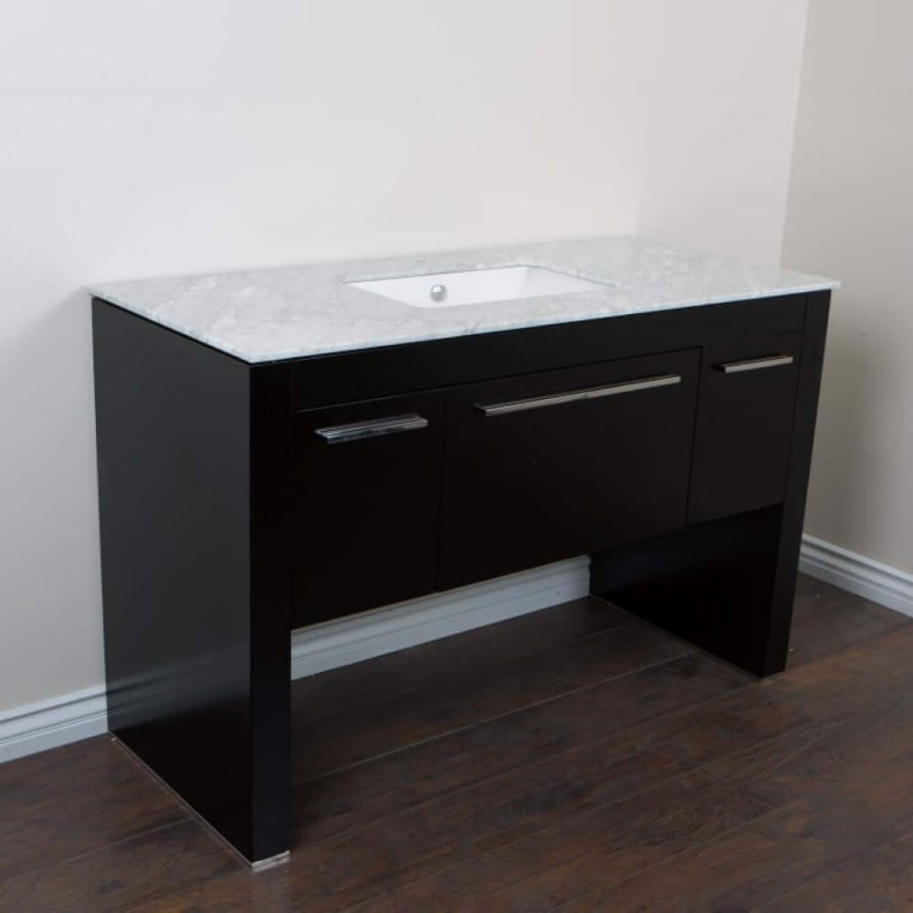 55.3 in Single sink vanity-Black - White Marble - 804380-R-BL-WH