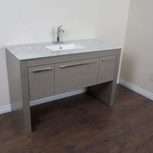 Load image into Gallery viewer, 55.3 in Single sink vanity-Gray-White Marble - 804380-R-GY-WH