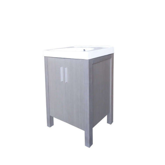 23.8 in Single sink vanity-Gray - 804381-GY