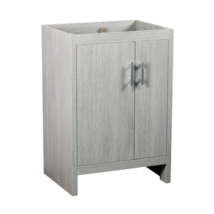 25" Single vanity in Gray Pine finish top with White Quartz and oval sink - 808130-24-GP-WEO