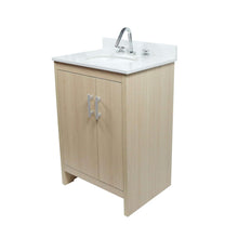 Load image into Gallery viewer, 25&quot; Single Vanity In Gray Pine Finish Top With White Quartz And Oval Sink - 808130-25-CO