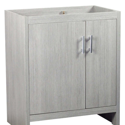 31" Single vanity in Gray Pine finish top with White Quartz and oval sink - 808130-30-GP-WEO