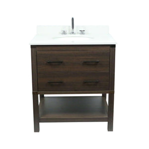 31" Single Vanity In Dark Gray RG Finish Top With White Quartz And Oval Sink - 808175-31-RG