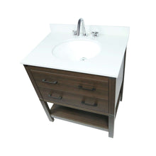 Load image into Gallery viewer, 31&quot; Single Vanity In Dark Gray RG Finish Top With White Quartz And Oval Sink - 808175-31-RG
