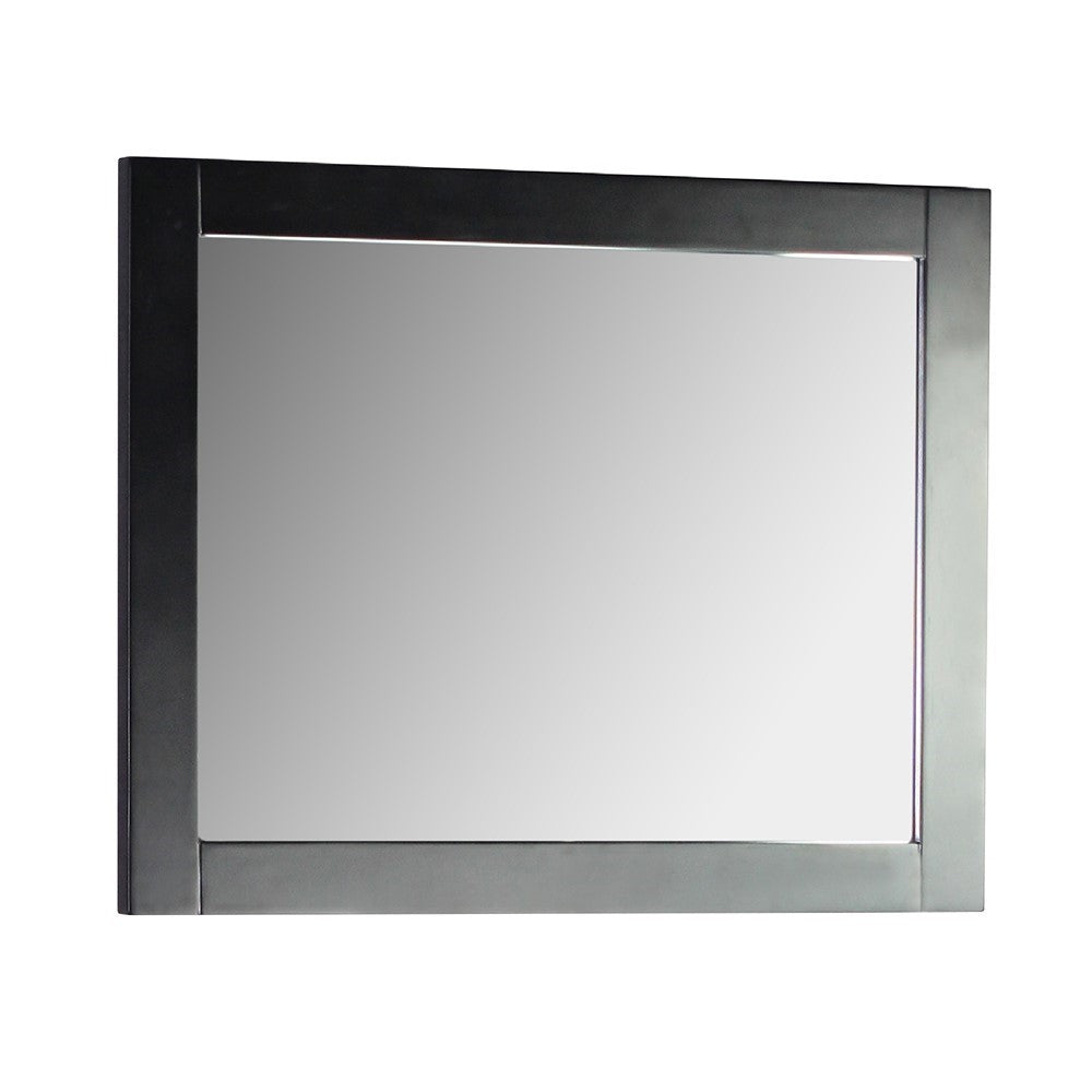 30 in. Rectangle Wood Frame Mirror in Matte Black Finish - 808185-M-30