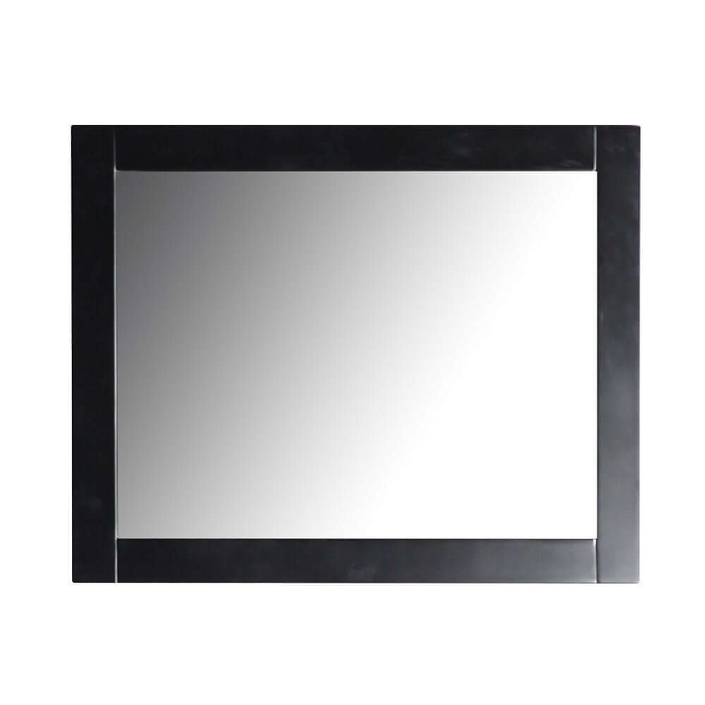 30 in. Rectangle Wood Frame Mirror in Matte Black Finish - 808185-M-30