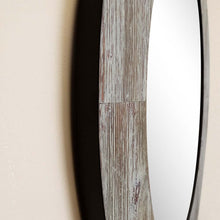 Load image into Gallery viewer, 24 in. Oval Wood Grain Frame Mirror in Antique White Finish - 808201-M