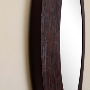 24 in. Oval Wood Grain Frame Mirror in Teak Finish - 808204-M