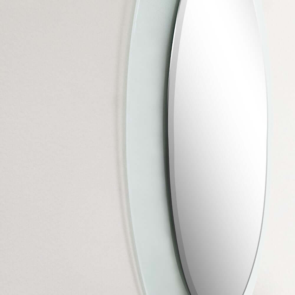 23 in. Oval Frosted Frame Mirror - 808301-M