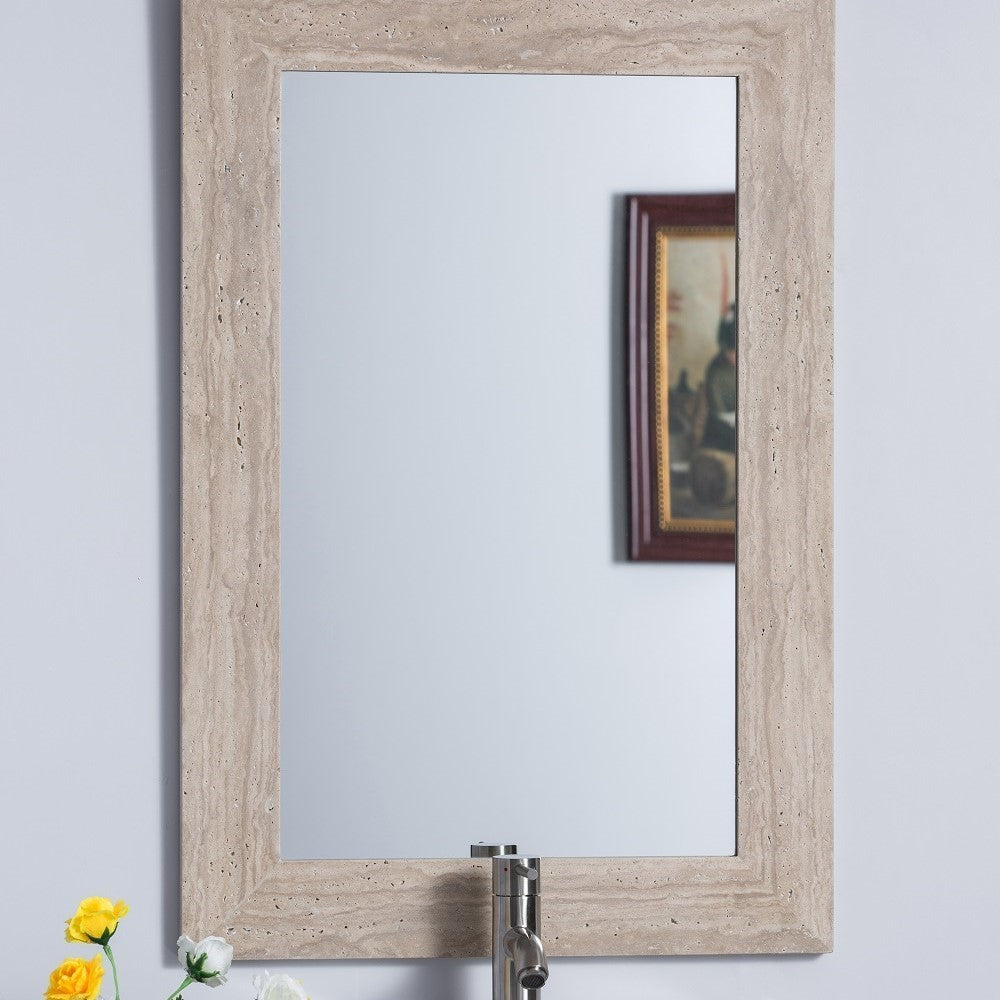 Travertine Stone Frame Mirror - 808700-M