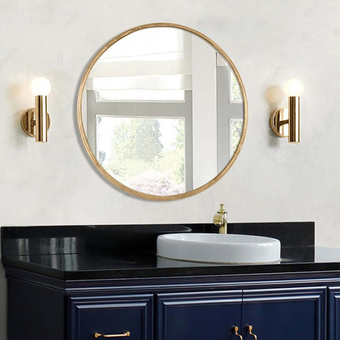 Round Metal Frame Mirror in Brushed Gold - 8831-30GD