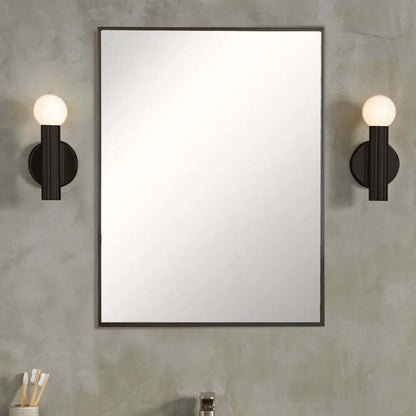 Rectangular Metal Frame Mirror in Matte Black - 8833-24BL