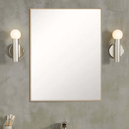 Rectangular Metal Frame Mirror in Brushed Gold - 8833-24GD